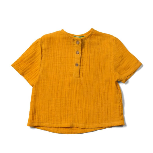 Camiseta de muselina Henley